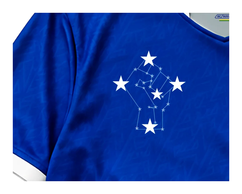 Detalhe do punho formado pelas estrelas do Cruzeiro do Sul